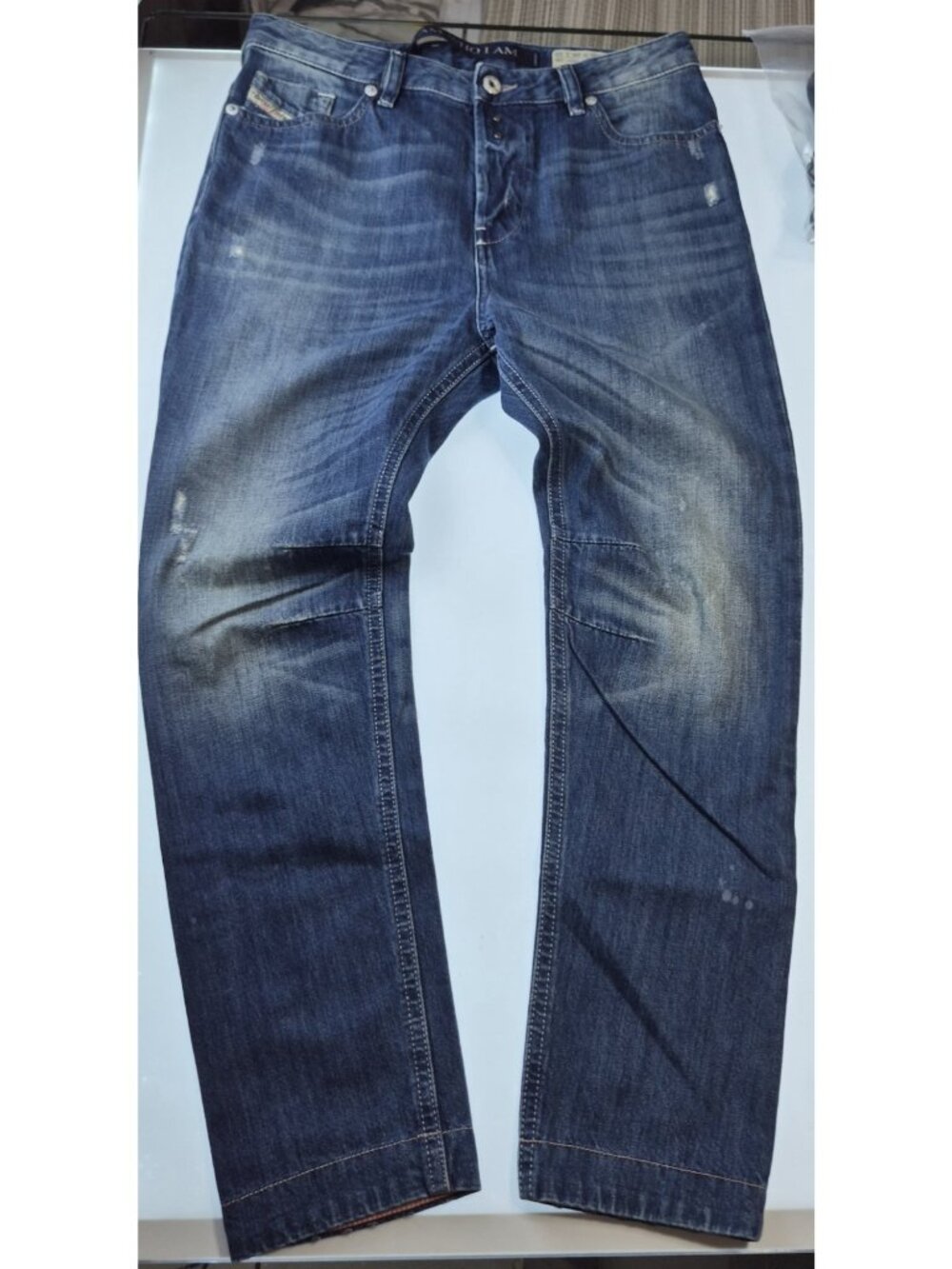 Diesel Enjee Women's Jeans W26 L32 Relaxed Boyfriend Low Waist Distressed